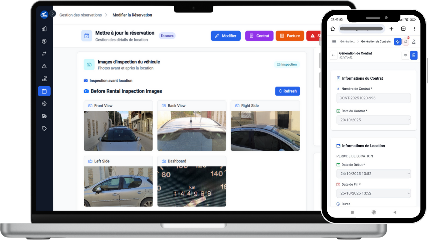 Allo-Auto Manager Contract Generation System - Real Interface Screenshot